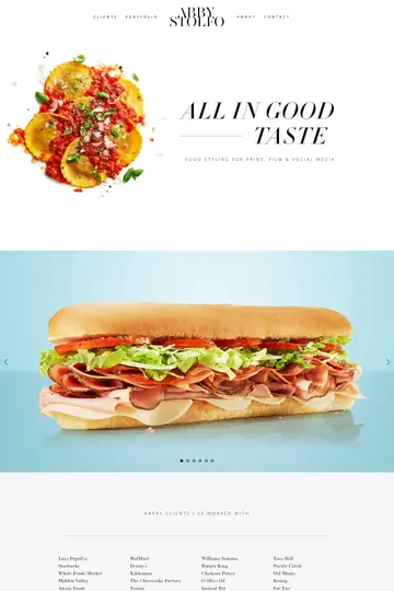 Abby Stolfo website homepage