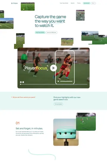 Trace Sports website homepage