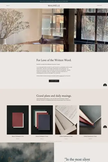 Maurele website homepage
