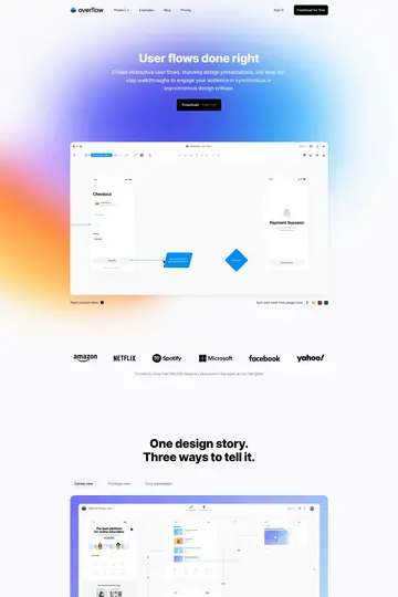 Overflow website homepage