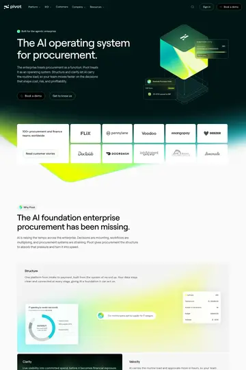 Pivot website homepage