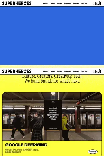 Hello Superheroes website homepage