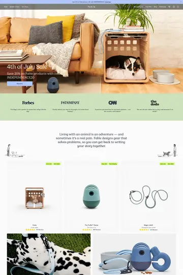 Fable website homepage