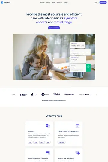 Infermedica website homepage