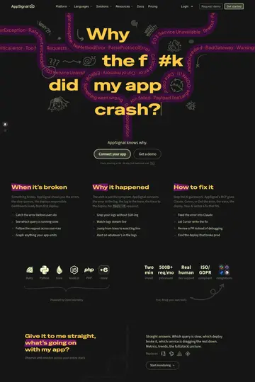 AppSignal website homepage