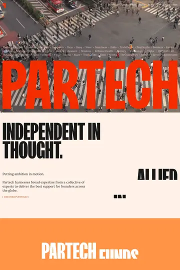 Partech website homepage
