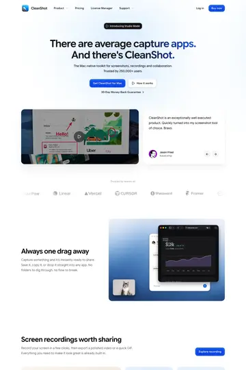 CleanShot website homepage