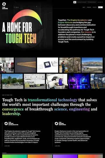 The Engine website homepage