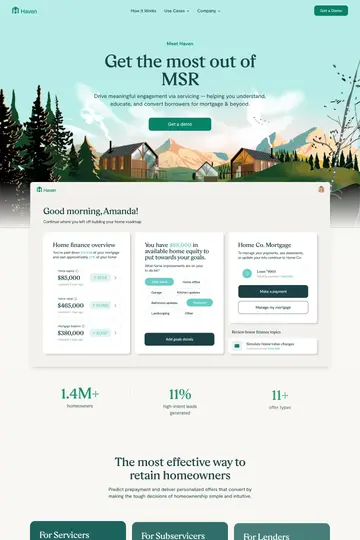 Haven website homepage