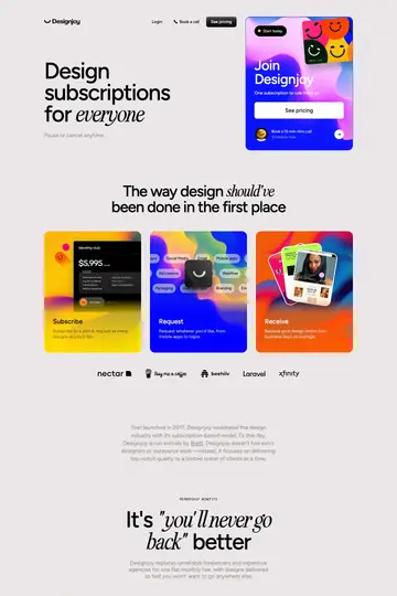 Designjoy website homepage