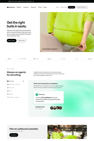 Metaview website homepage