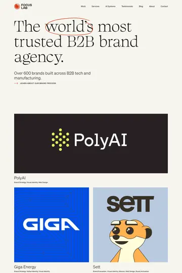 Focus Lab website homepage
