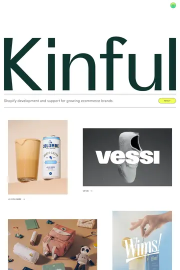 Kinful website homepage