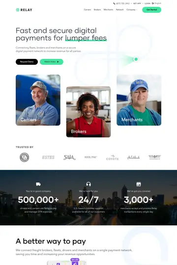 Relay Payments website homepage