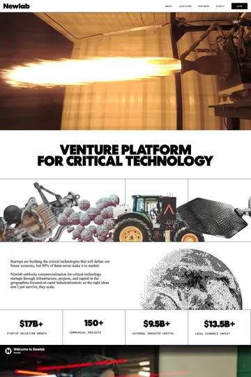 New Lab website homepage