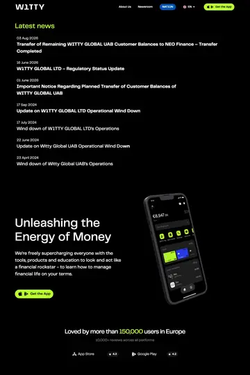 W1tty website homepage