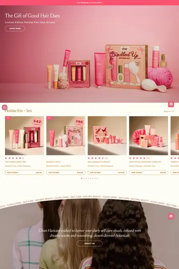 Dae Hair website homepage
