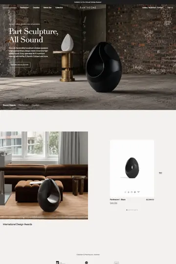 Pantheone Audio website homepage