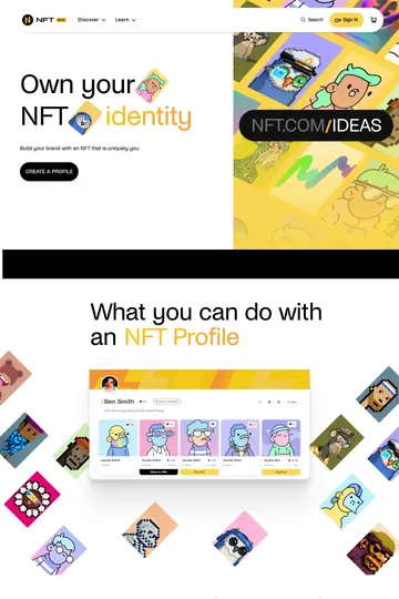 NFT.com website homepage