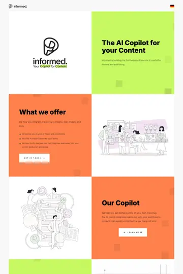Informed website homepage