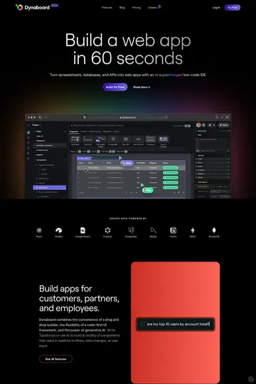 Dynaboard website homepage