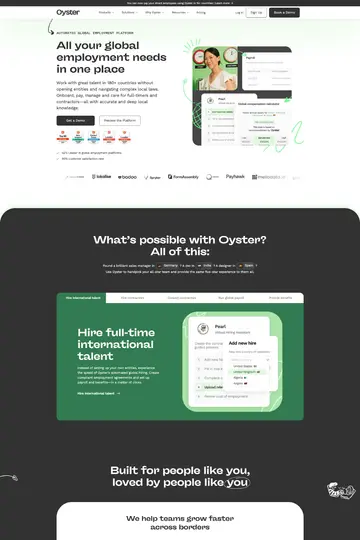 Oyster website homepage