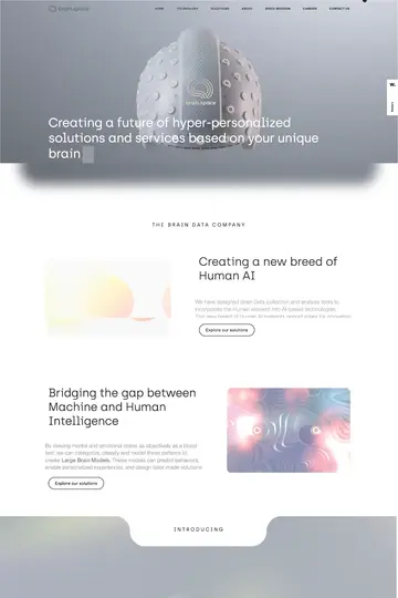 Brain.Space website homepage
