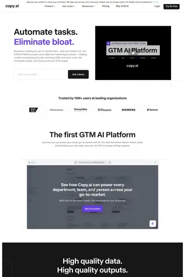 Copy.ai website homepage