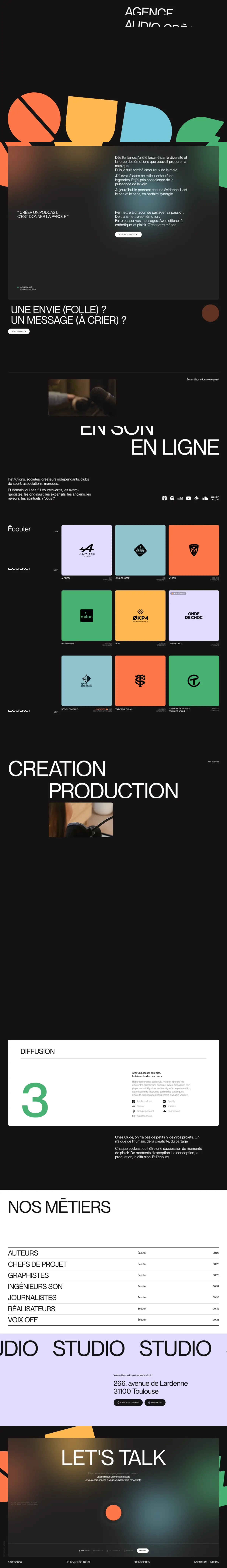 Full-page screenshot of the Qude website