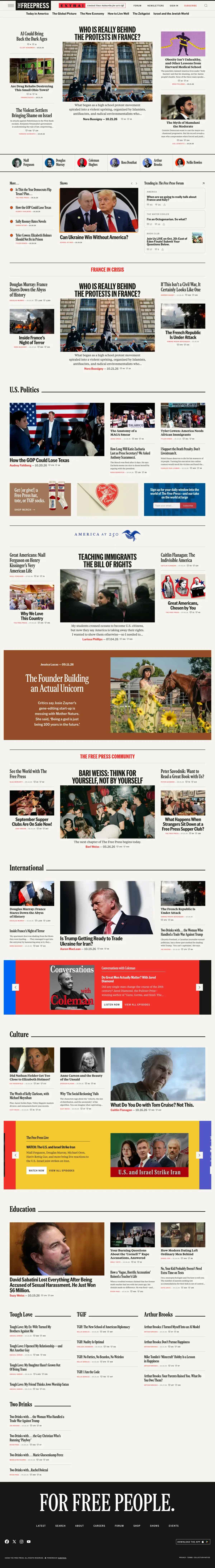 Full-page screenshot of the The Free Press website