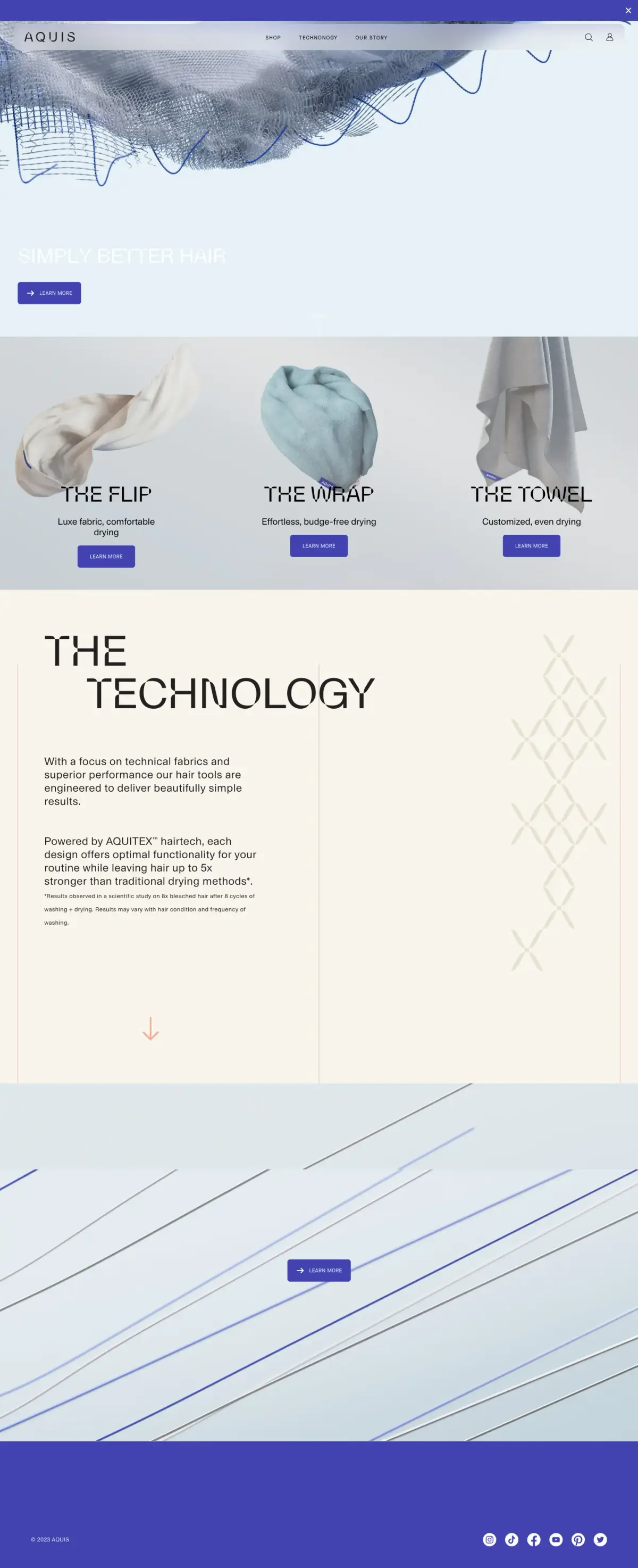 Full-page screenshot of the Aquis website