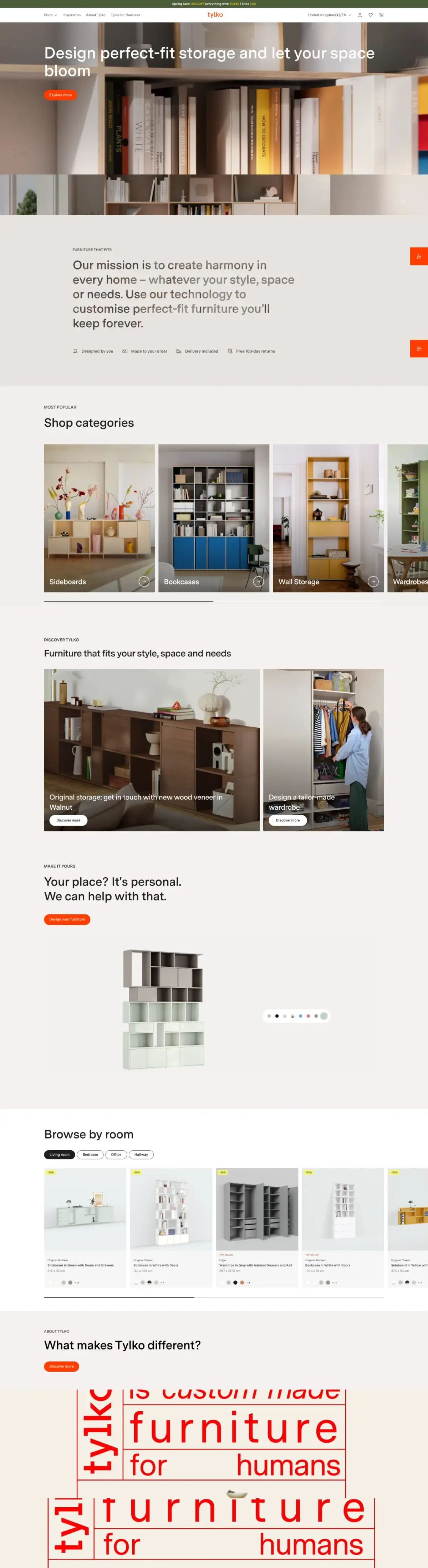 Full-page screenshot of the Tylko website