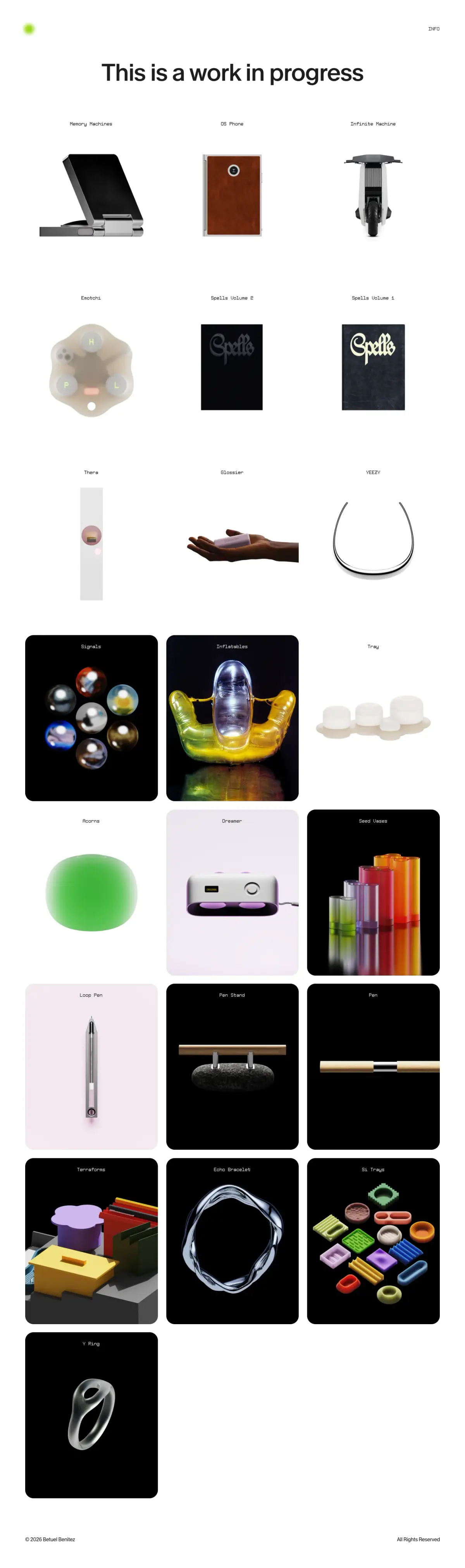 Full-page screenshot of the Betuel Benitez website