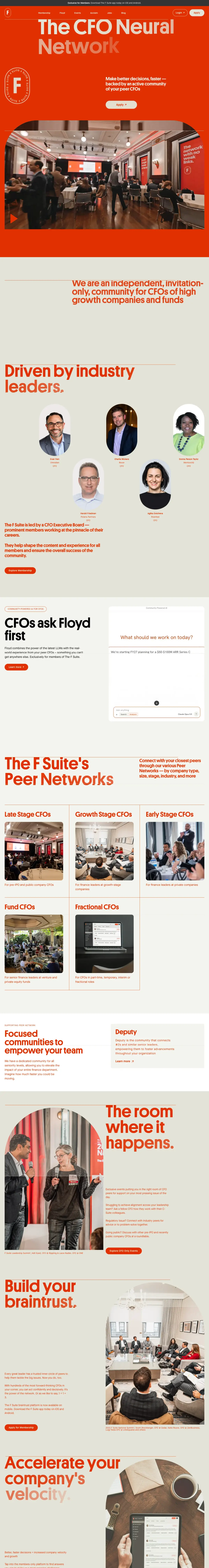 Full-page screenshot of the The F Suite website