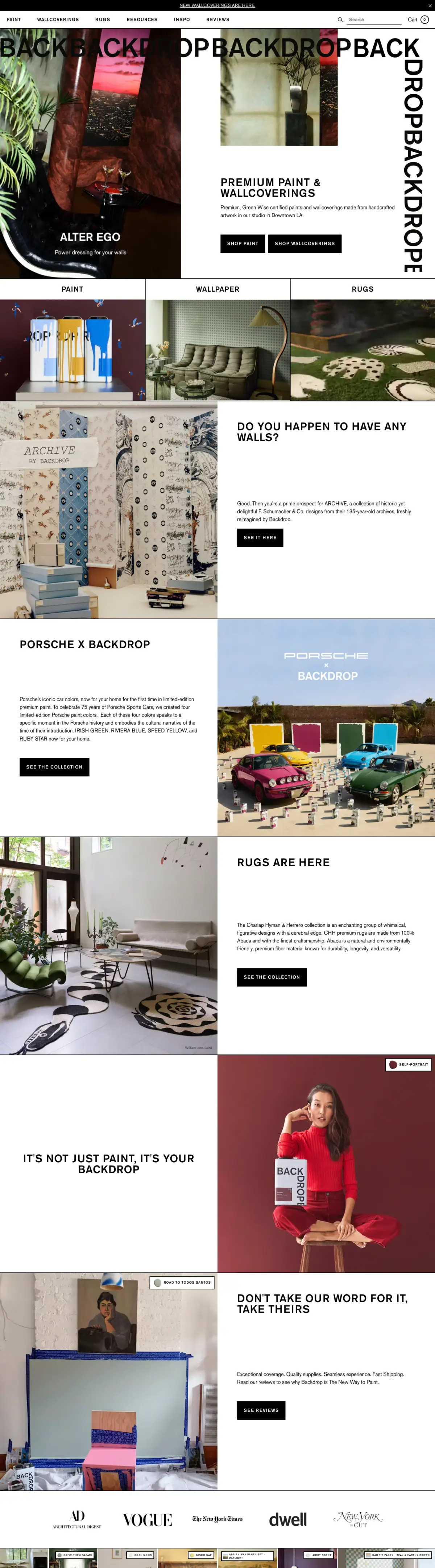 Full-page screenshot of the Backdrop website