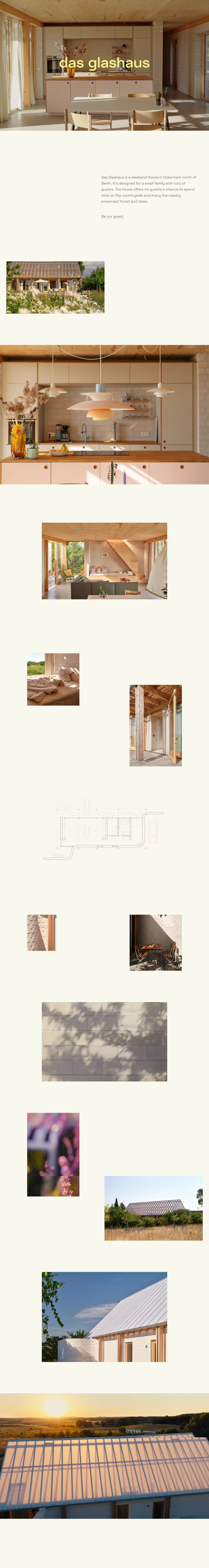 Full-page screenshot of the Das Glashaus website