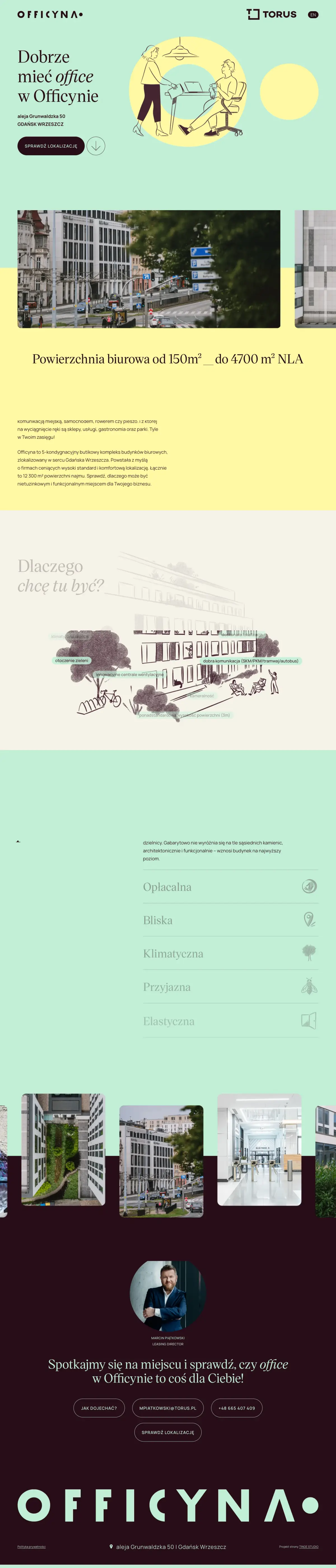 Full-page screenshot of the Officyna website