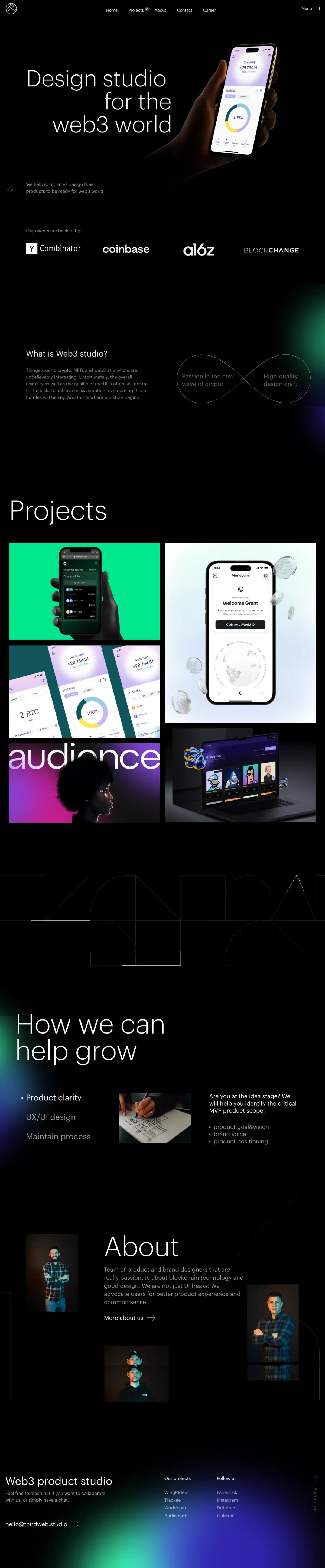Full-page screenshot of the Third Web Studio website