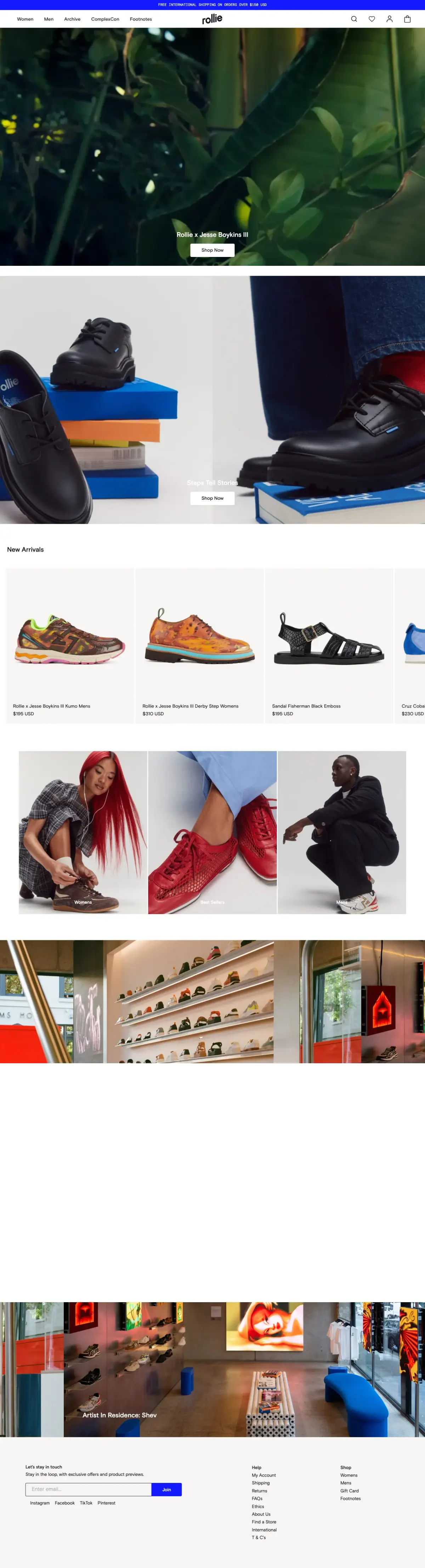 Full-page screenshot of the Rollie Nation website