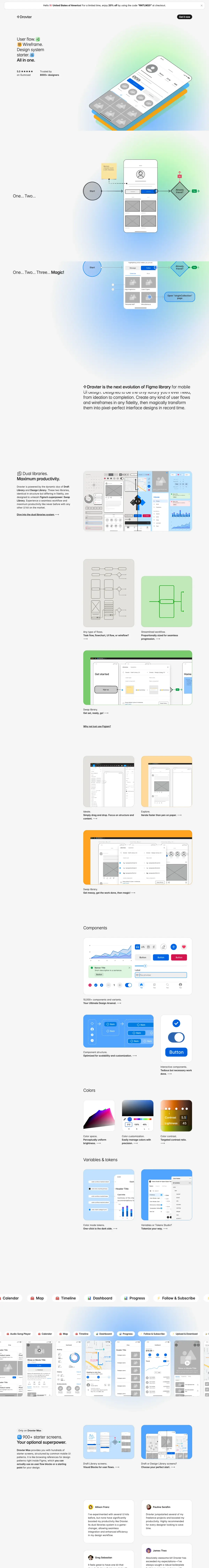 Full-page screenshot of the Dravter website