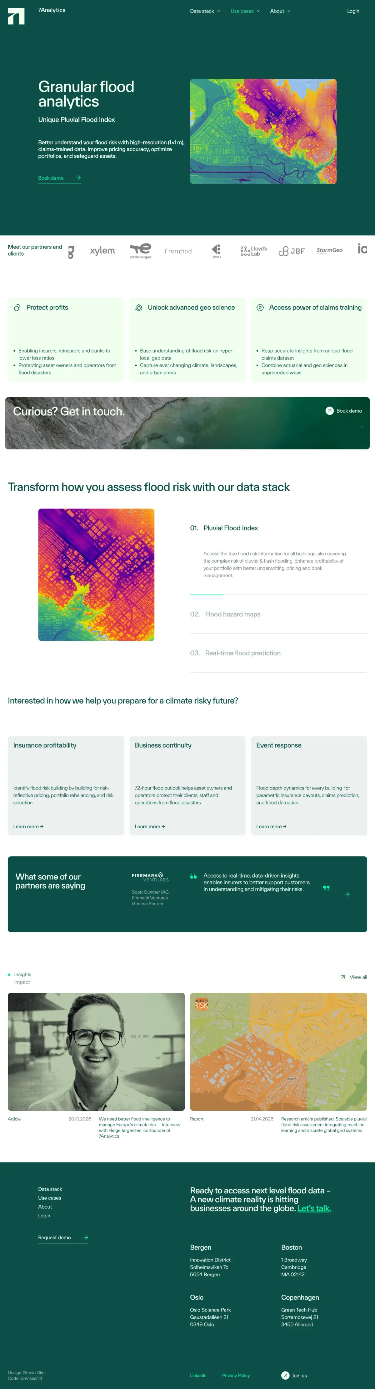 Full-page screenshot of the 7Analytics website
