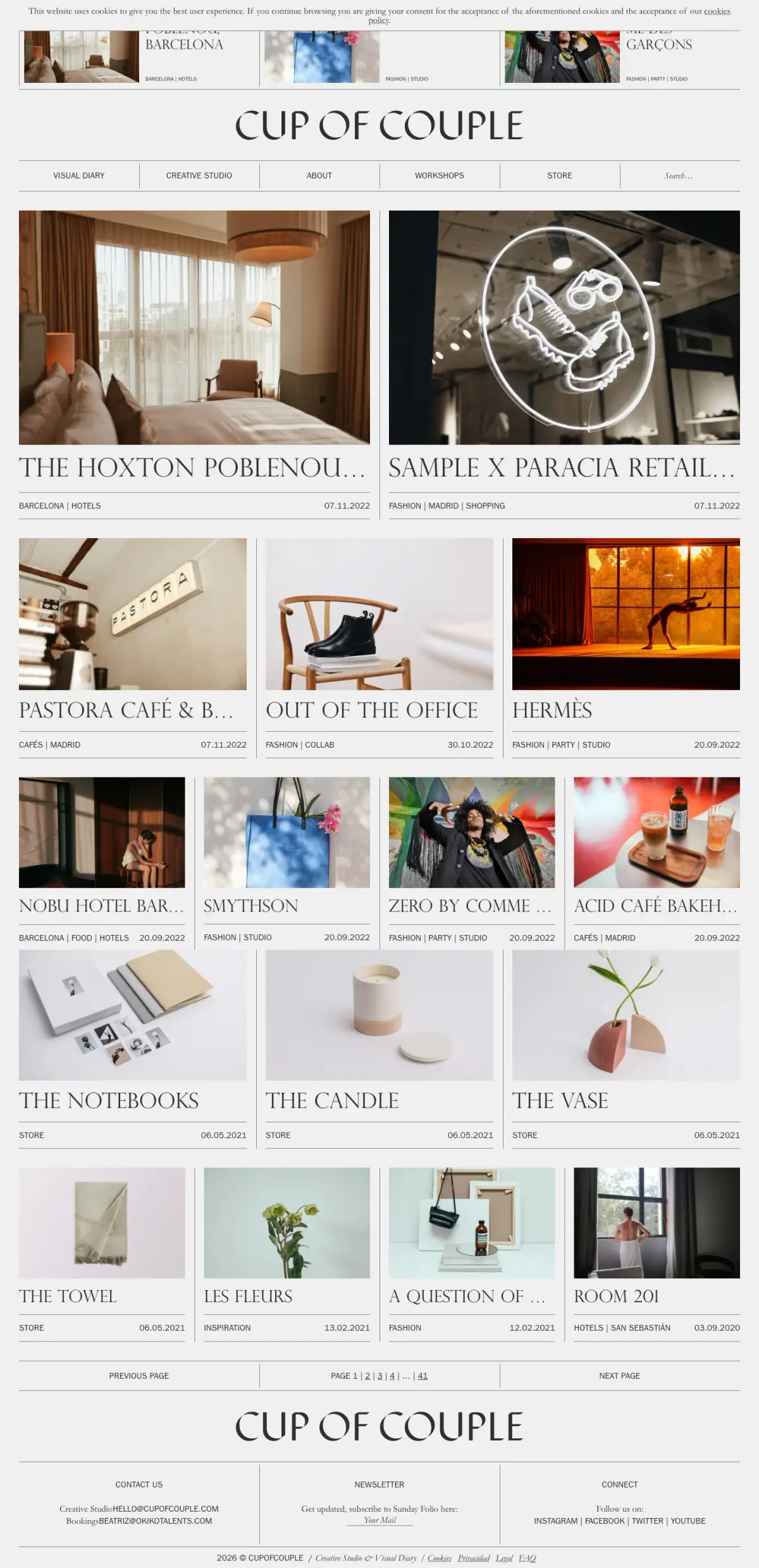 Full-page screenshot of the Cup of Couple website