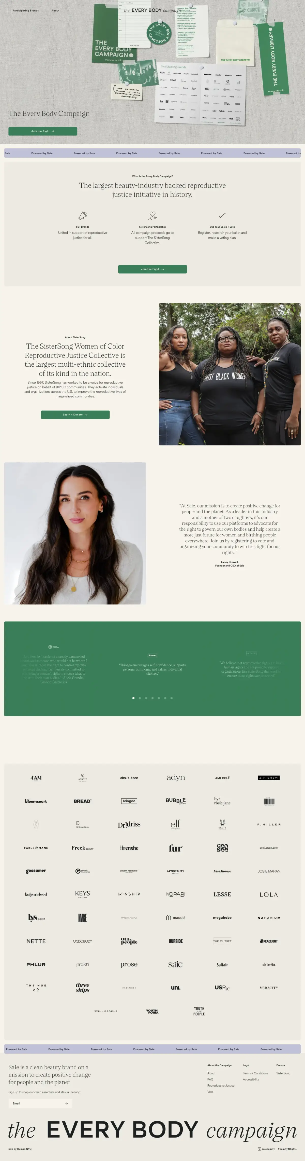 Full-page screenshot of the The Every Body Campaign website