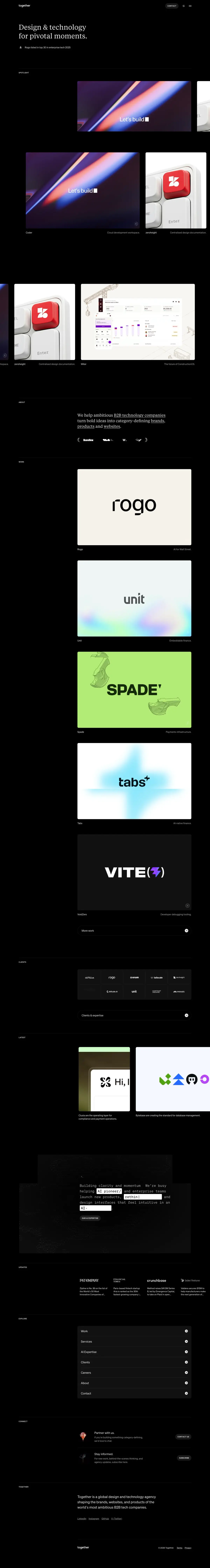 Full-page screenshot of the Together Agency website