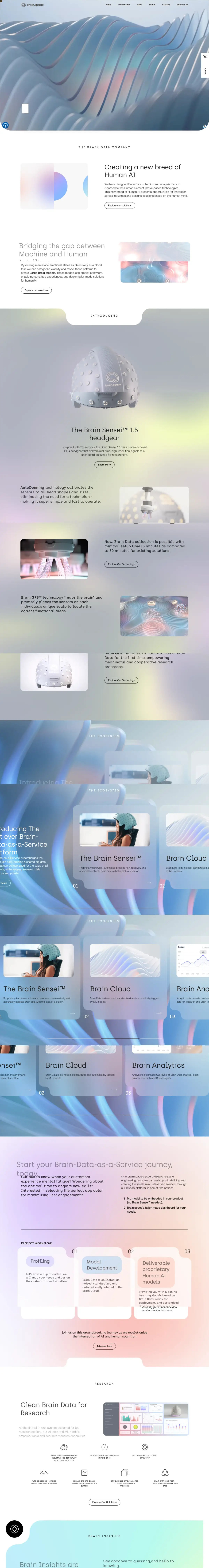 Full-page screenshot of the Brain.Space website