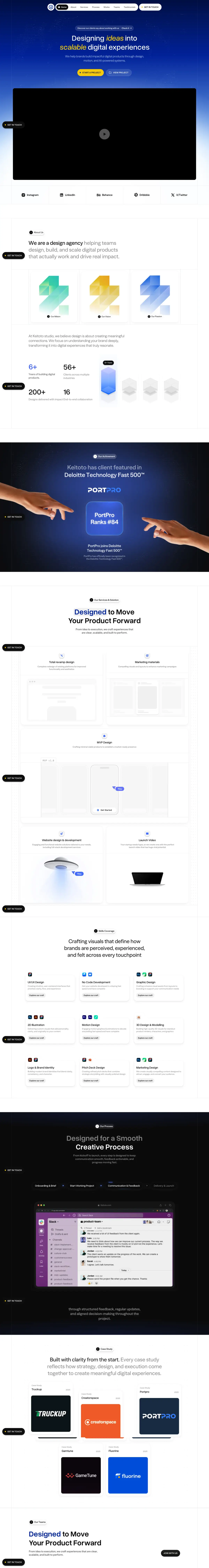 Full-page screenshot of the Keitoto website